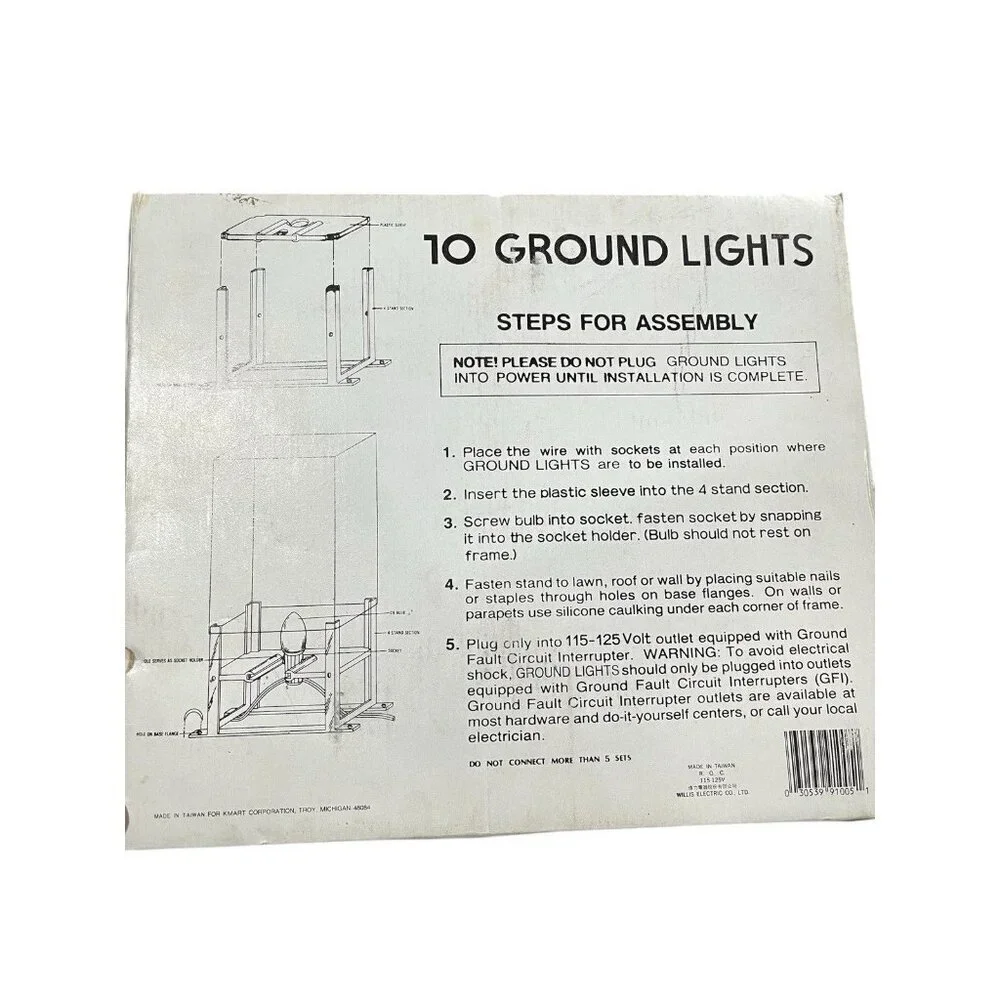 Vintage Halloween 10 Electric Ground Lights Tested Works Scary Walkway Lights